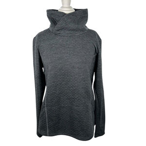 Charcoal Quilted Cowl Neck Women's Sweater